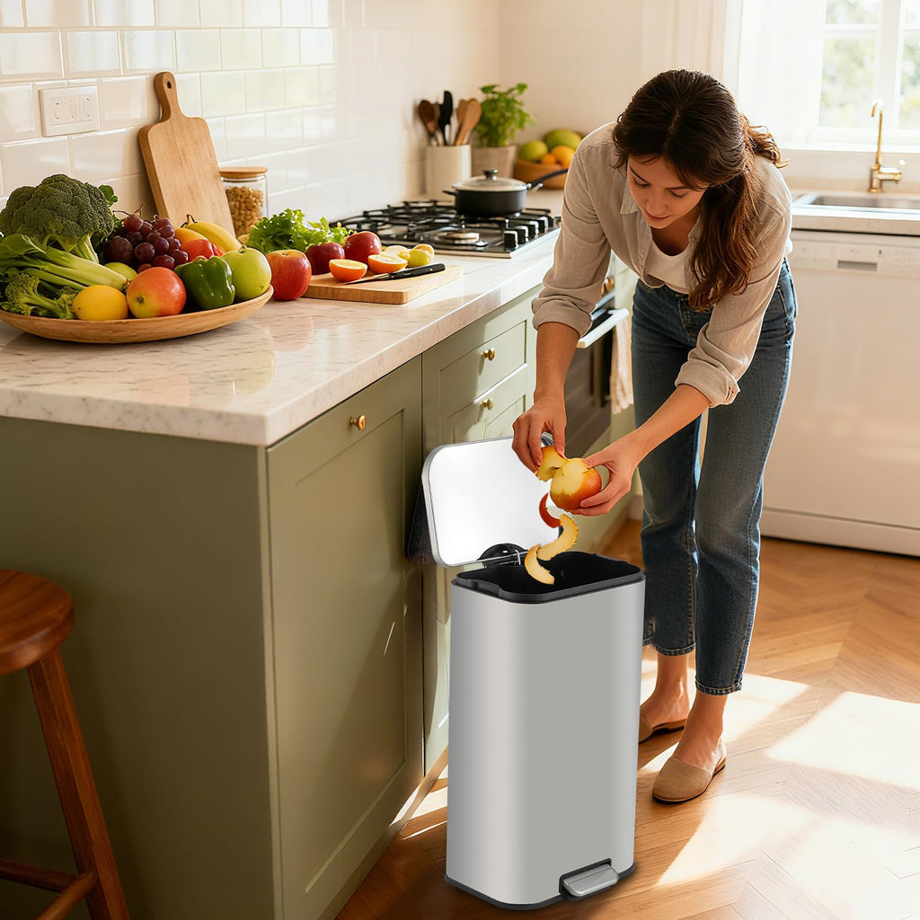 13.2 gal Stainless Steel Step Trash Can X987995