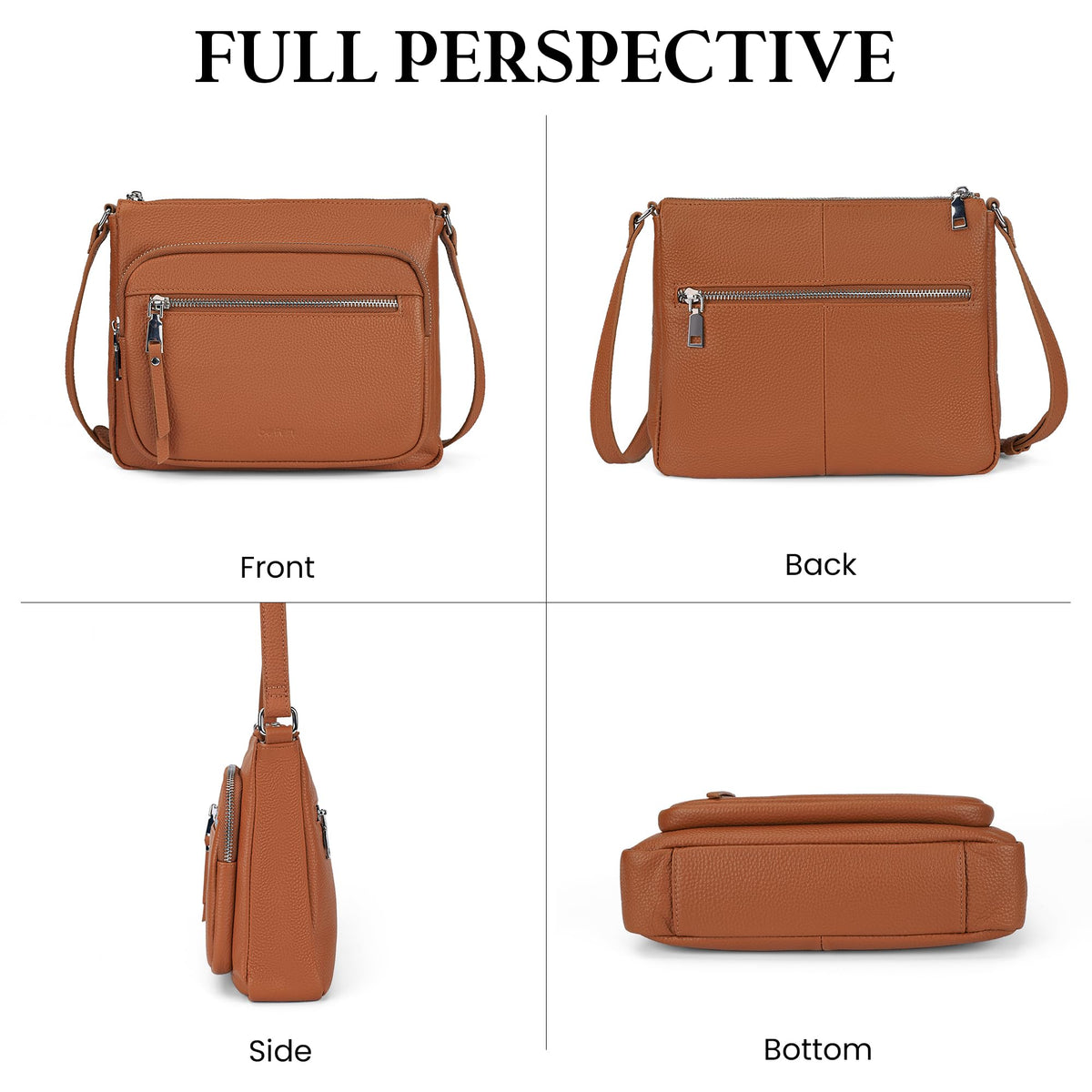 Anti Theft Genuine Leather Crossbody Bag with Wallet R205