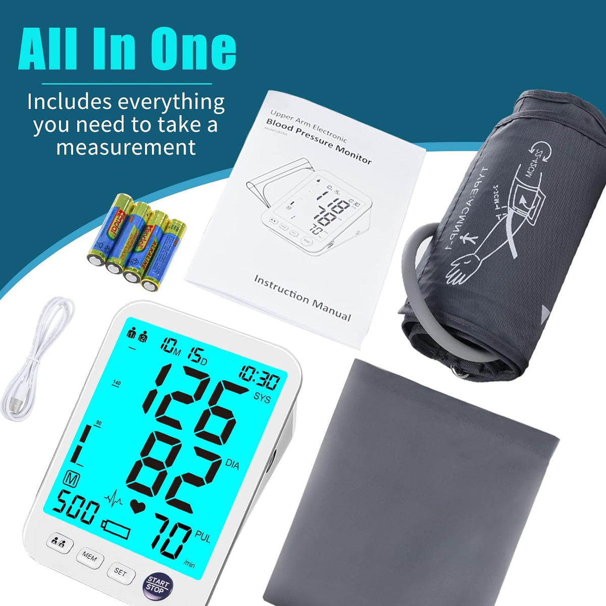 Blood Pressure Monitor Upper Arm Large Cuff D62247