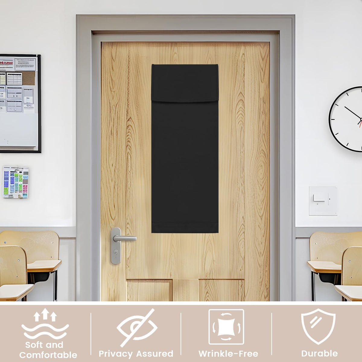 Black Classroom Door Window Cover D66255