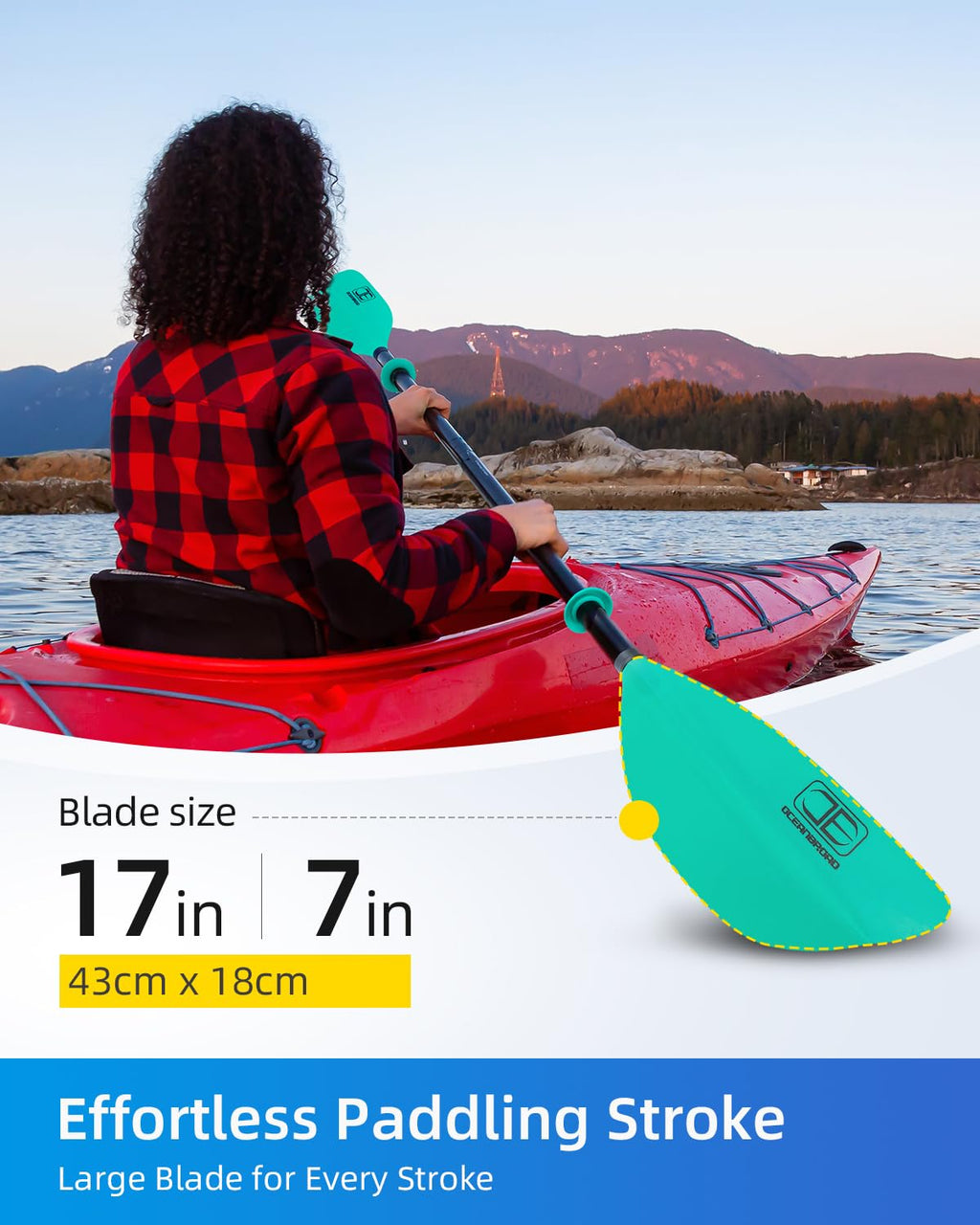 86in/218cm 90.5in/230cm Alloy Shaft 2-Piece Kayak Paddle S102