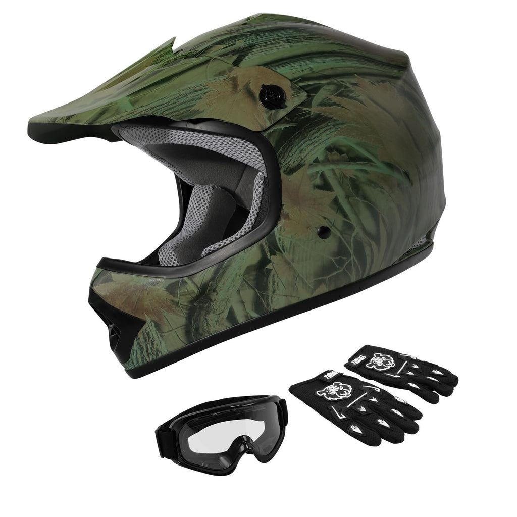 Youth Kids Motocross Helmet with Goggles & Gloves P472655