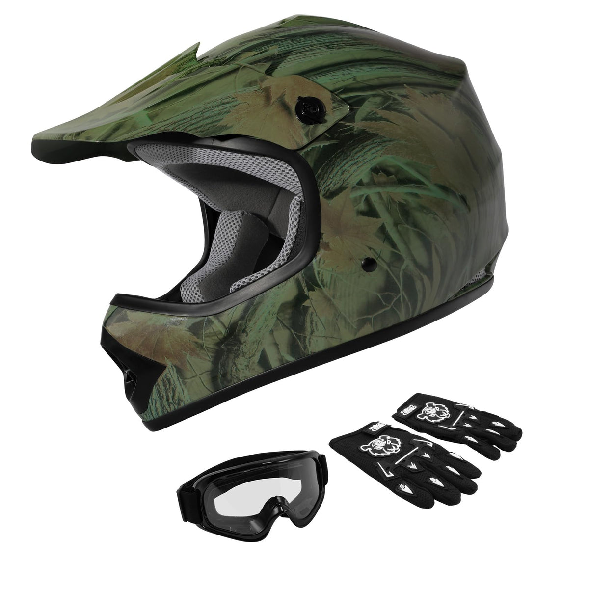 Youth Kids Motocross Helmet with Goggles & Gloves P472655