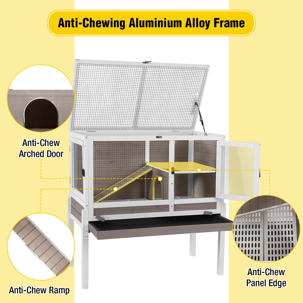 2-Story Indoor Rabbit Hutch Guinea Pig Cage with Stand H8424