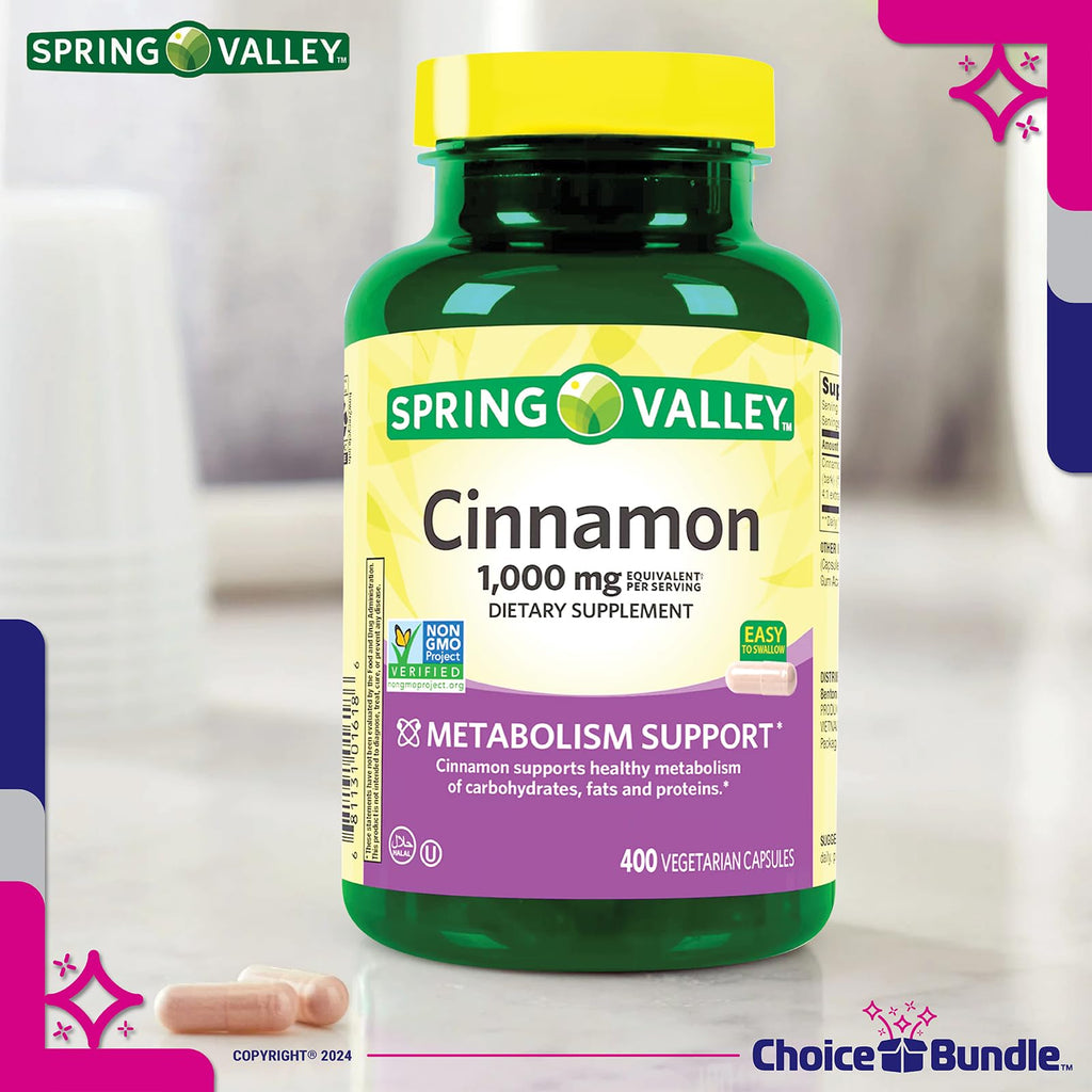 Cinnamon Supplement 1000mg Vegetarian Capsules 1200 Total Z195