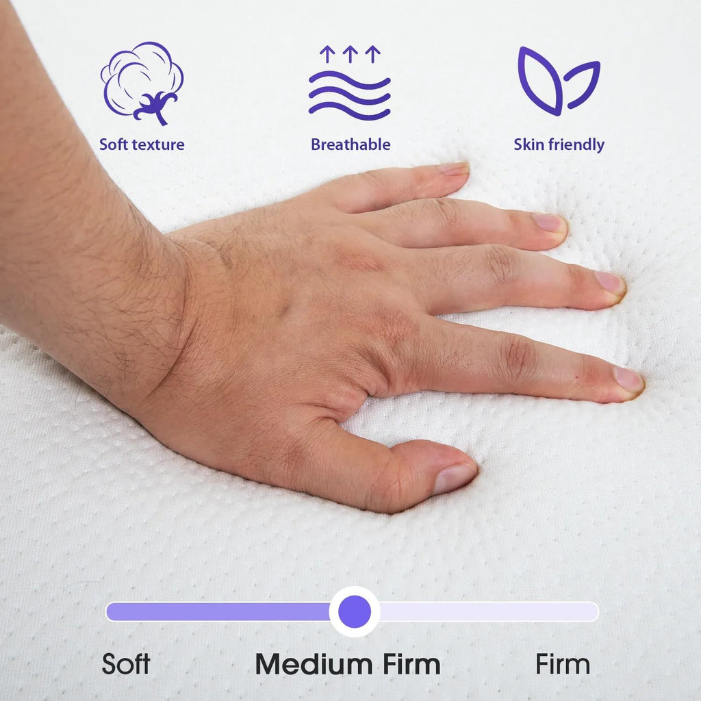 3 Inch Queen Size Tri-Fold Memory Foam Mattress Topper E864826