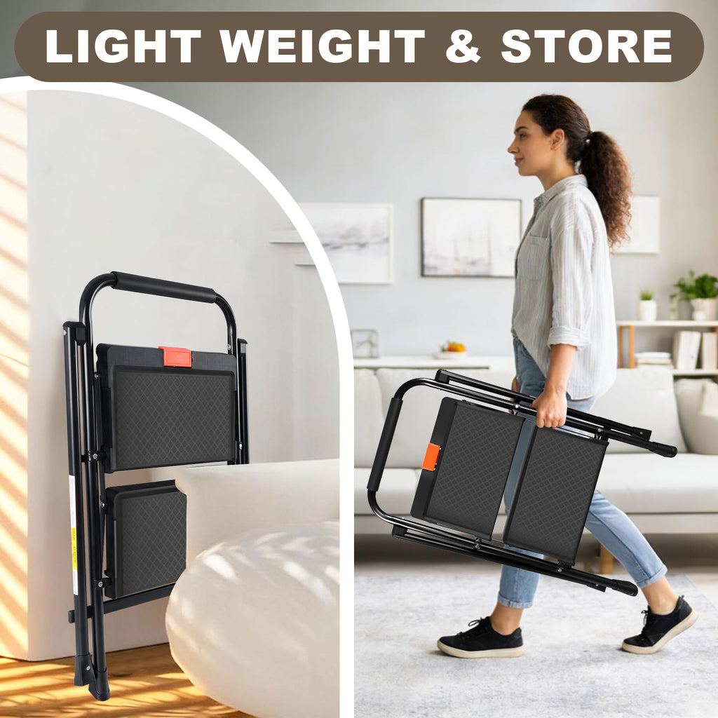 2 Step Steel Ladder with Anti-Slip Pedal F951920