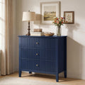 32" Blue 3 Drawer Wood Nightstand D303083