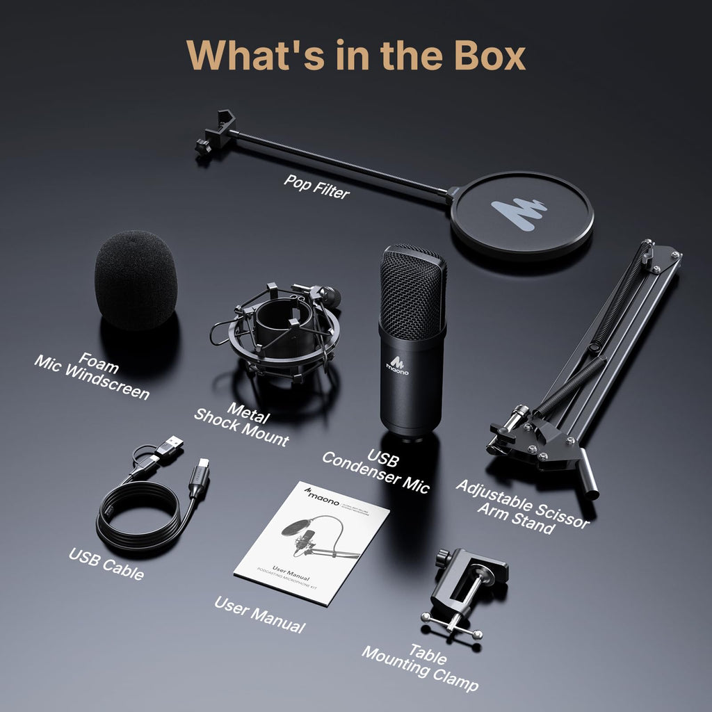 USB Microphone 192kHz/24Bit Condenser Mic Kit P99684