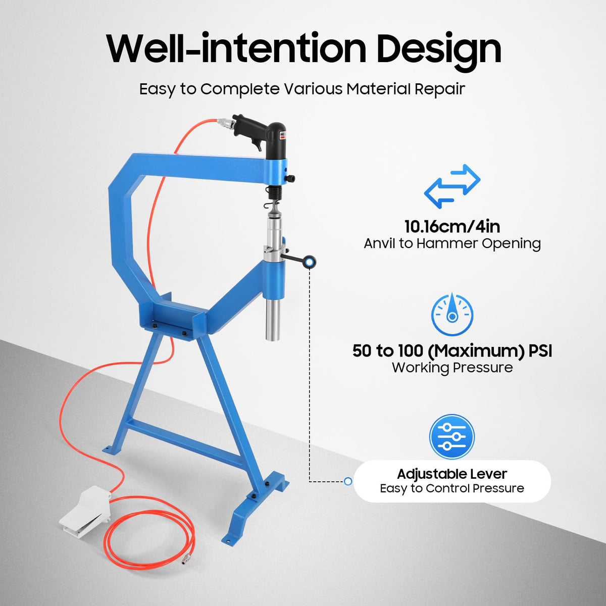 Pneumatic Planishing Hammer Thin Plate Shaping Machine with Foot Pedal K442714