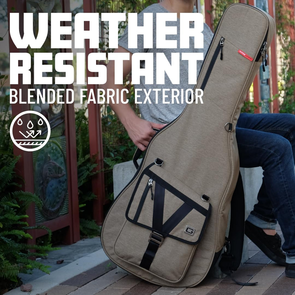 Lightweight Electric Guitar Gig Bag with Back Pack Straps and Rubberized Base, Charcoal Black L531