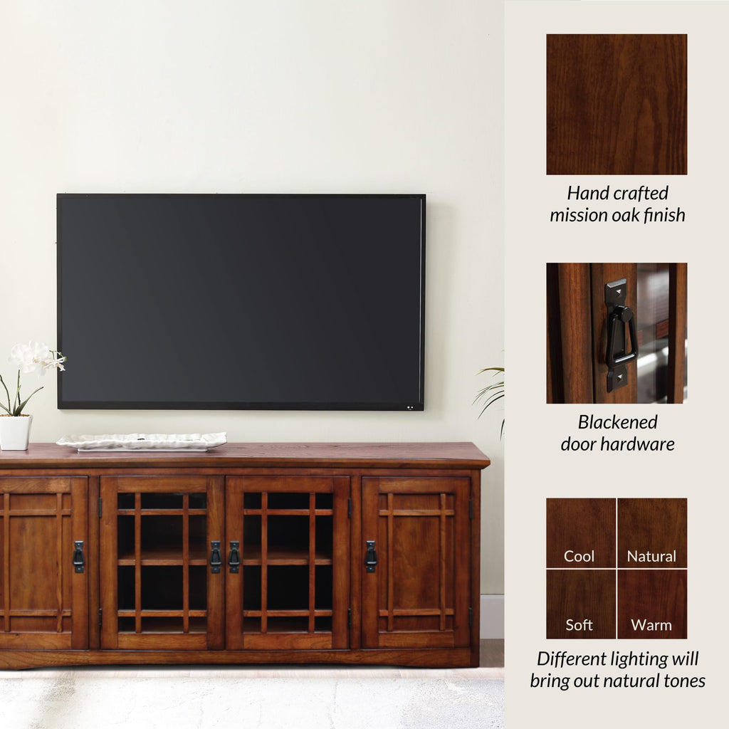 Solid Wood Mission Oak Four Door TV Stand H137108
