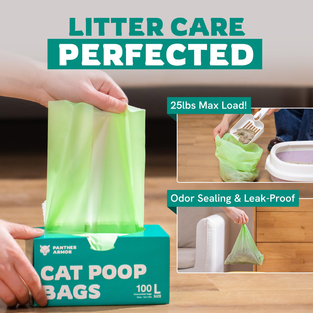 100 Large Compostable Unscented Cat Litter Bags D37522