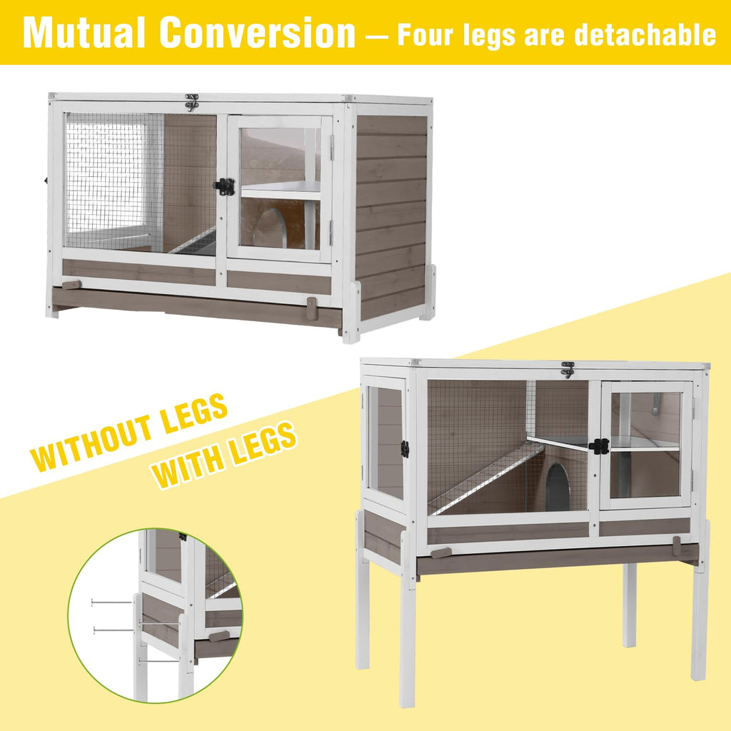 2-Story Indoor Rabbit Hutch Guinea Pig Cage with Stand H8424