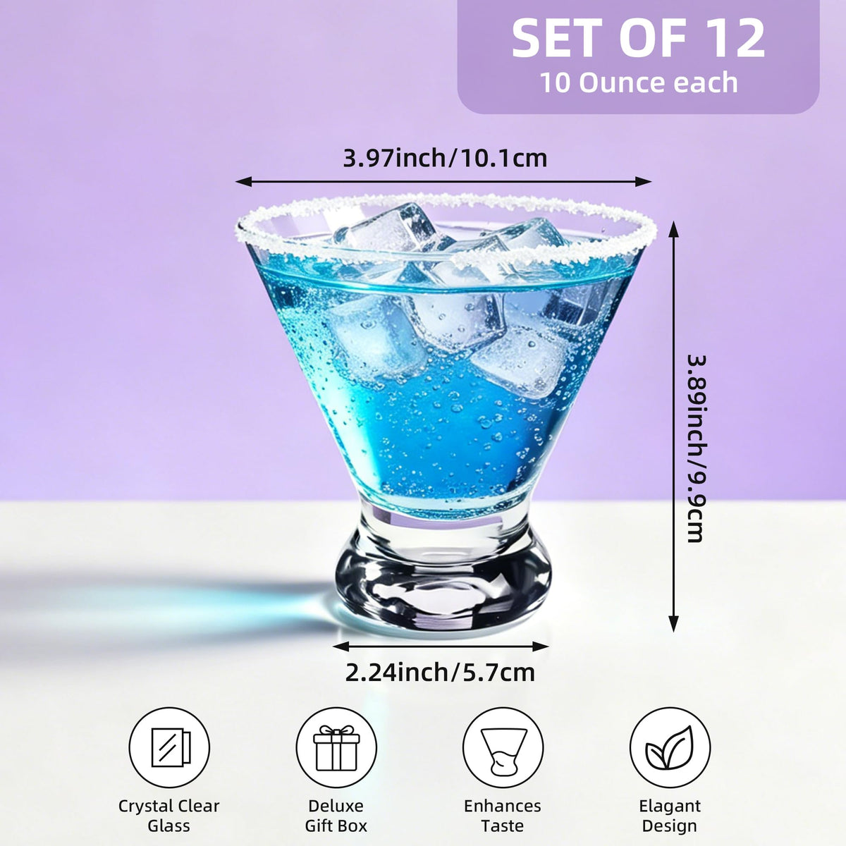 Stemless Martini Glasses Set of 12 C35875