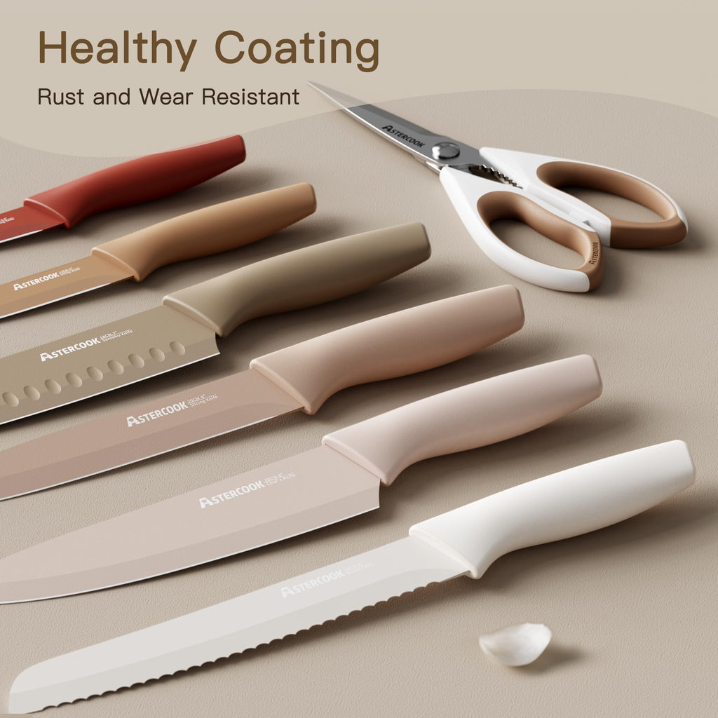 13 Piece Stainless Steel Kitchen Knife Set with Blade Guards S100