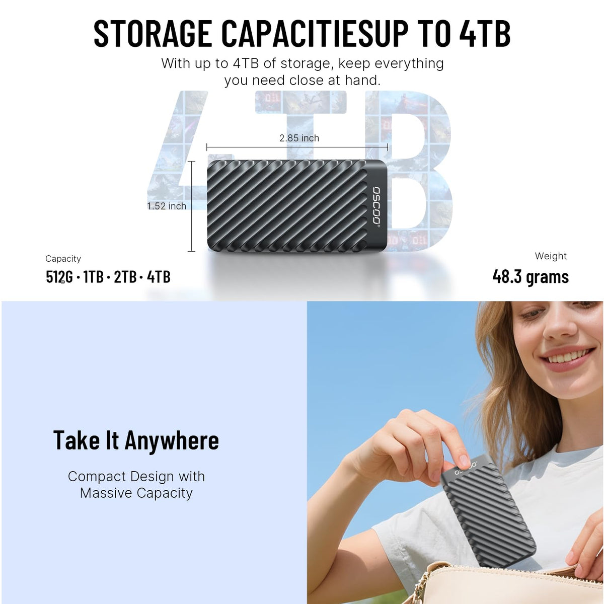 1TB USB 3.2 Gen 2 External SSD Z173
