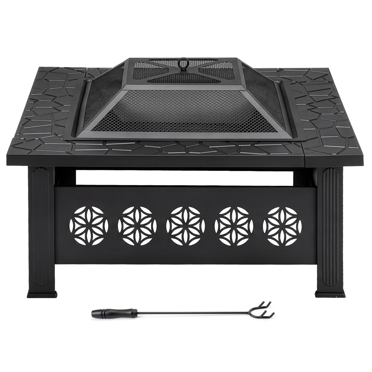 32 Inch Square Wood Burning Fire Pit Table G8139