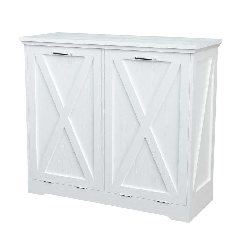 10 Gallon White Tilt Out Trash Can Cabinet X61415