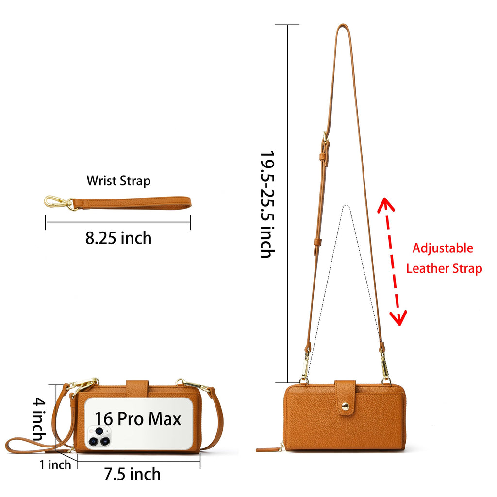 Small Leather Crossbody Wristlet Wallet and Phone Purse Q71158