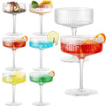 Set of 6 Ribbed Coupe Cocktail Glasses X858393