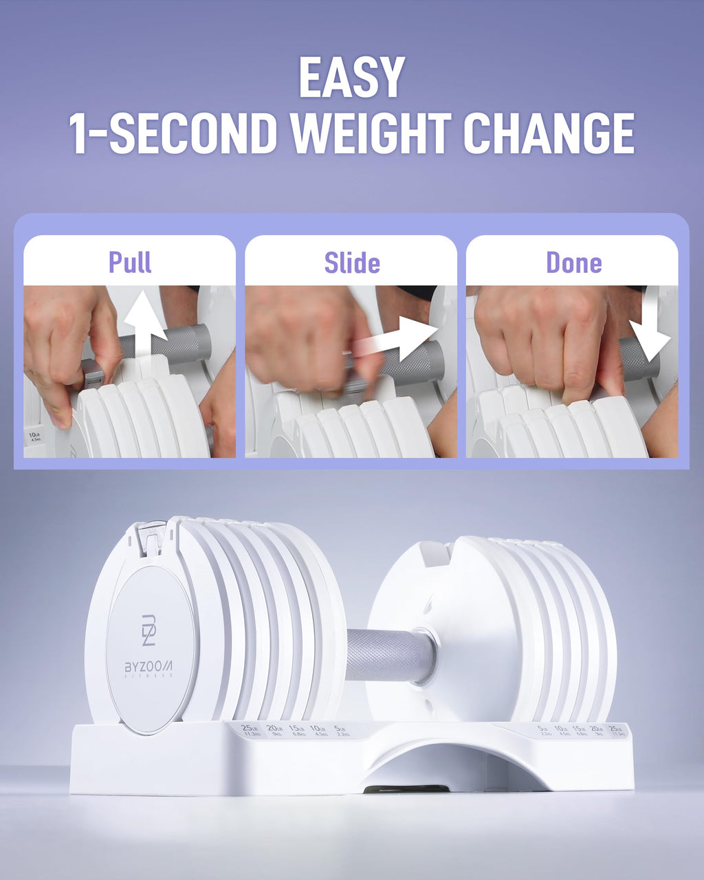 Adjustable Dumbbell 5-in-1 White D363