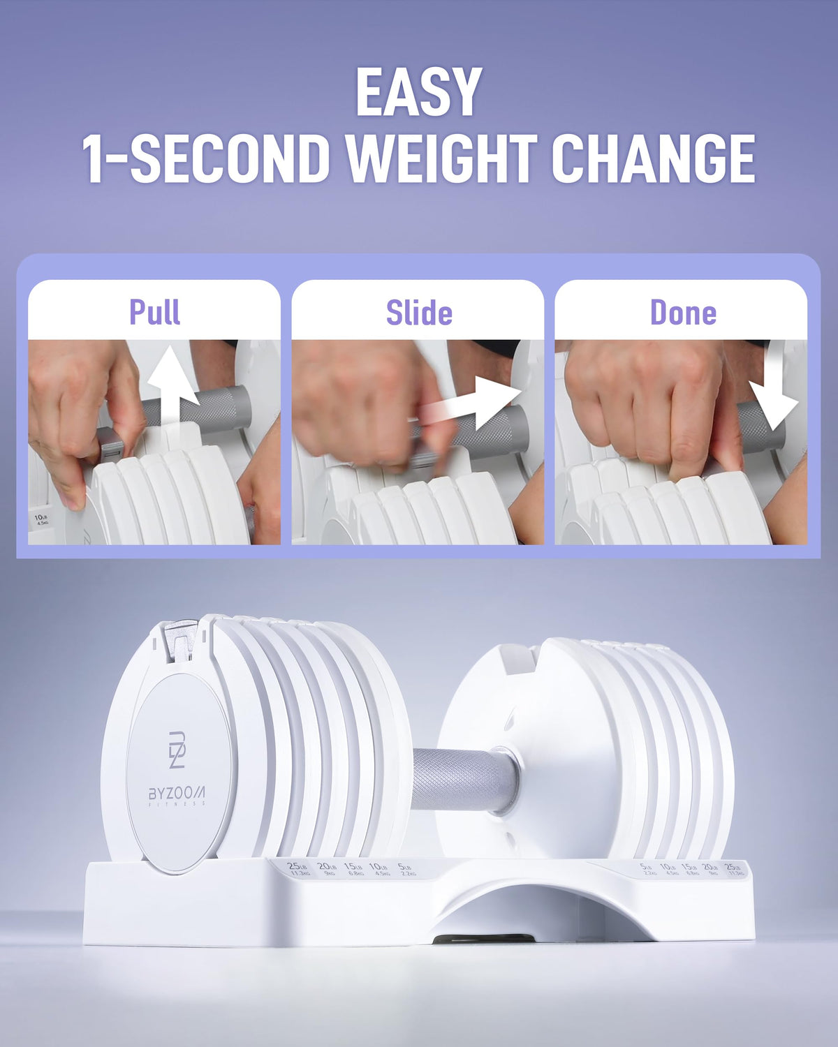 Adjustable Dumbbell 5-in-1 White D363
