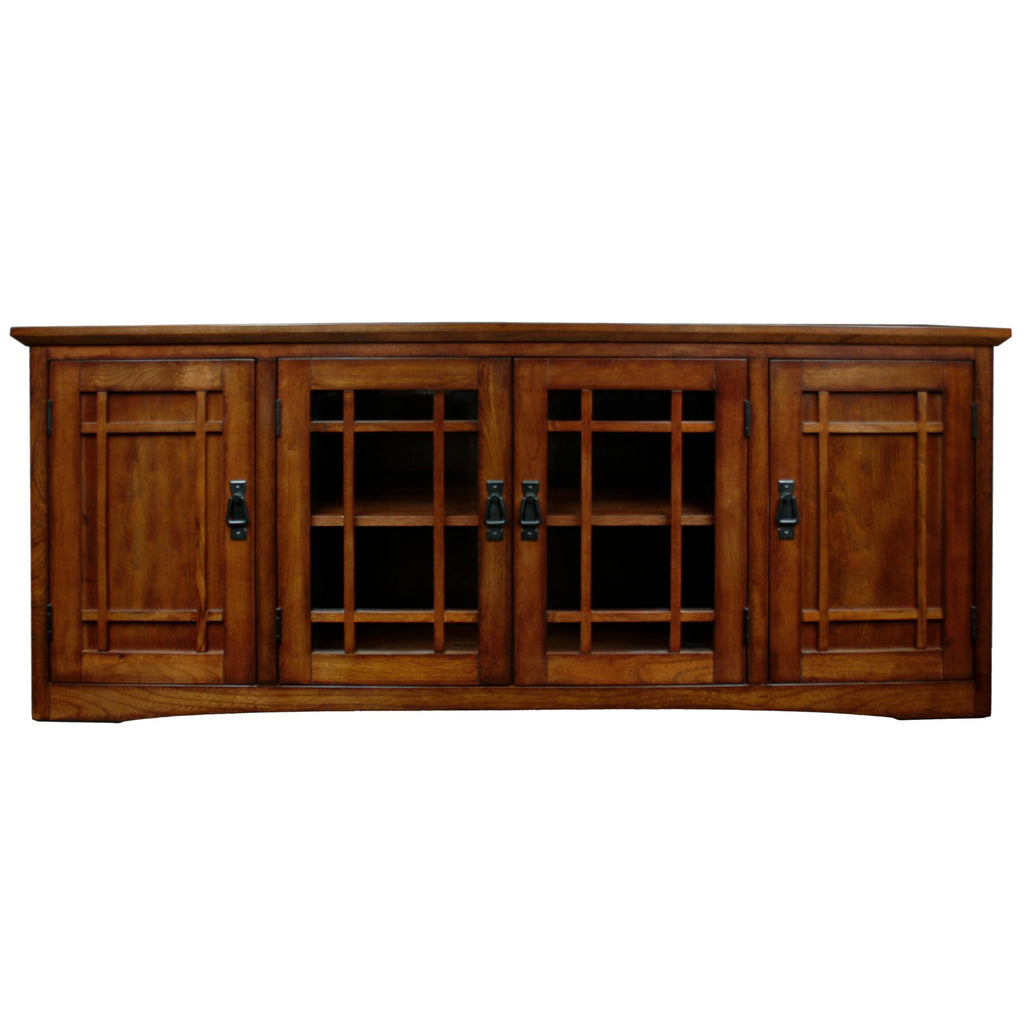Solid Wood Mission Oak Four Door TV Stand H137108