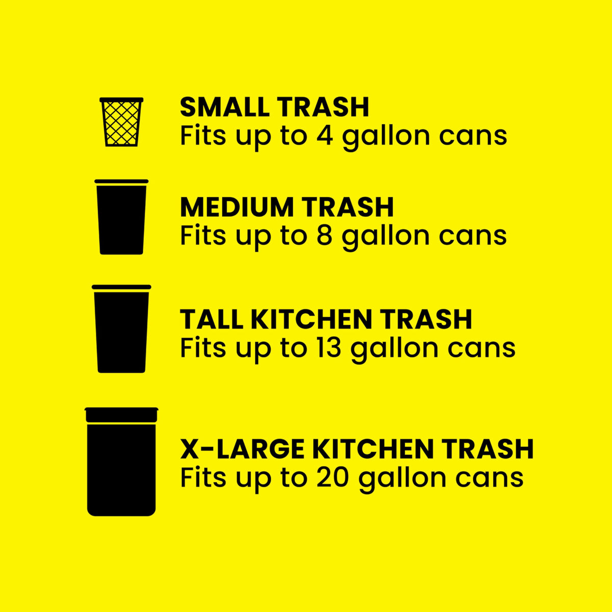13 Gal Tall Trash Bags, 110 Ct C363