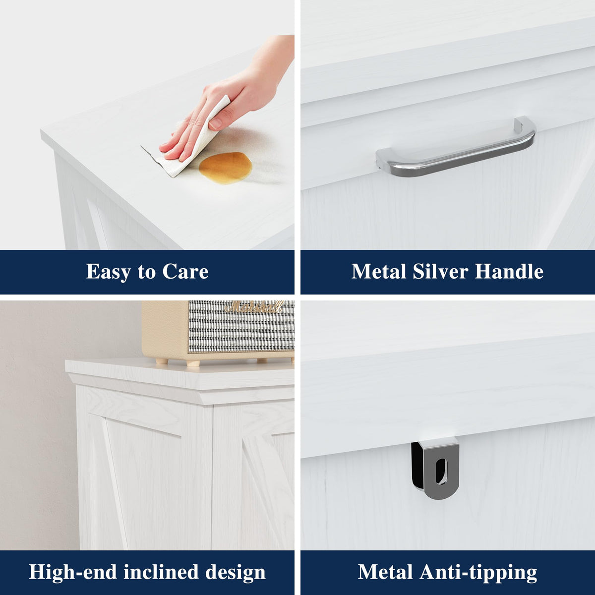 10 Gallon White Tilt Out Trash Can Cabinet X61415