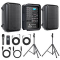 300W 8-Channel Bluetooth PA Speaker System with 8" Subwoofer and 1" Horn Tweeter S805124