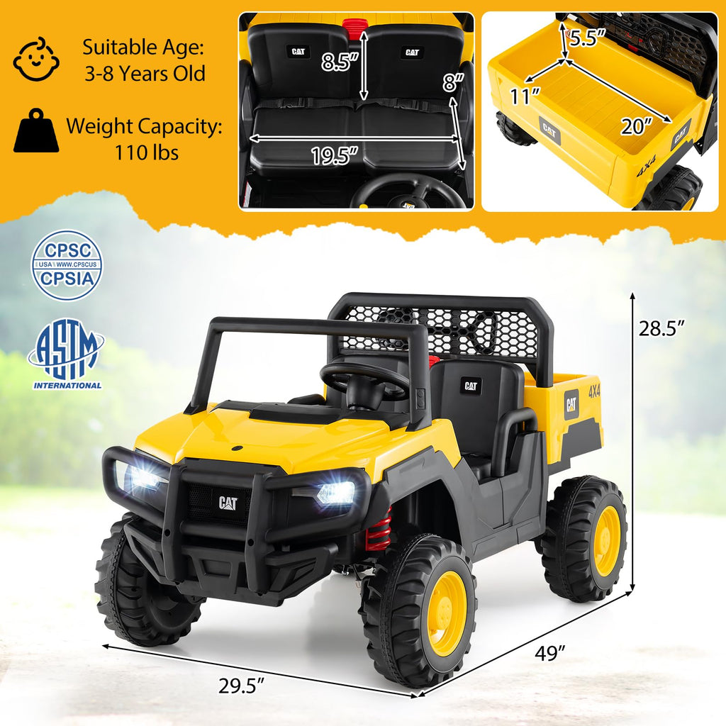 Yellow 24V Kids Ride on Dump Truck with Remote Control S167296