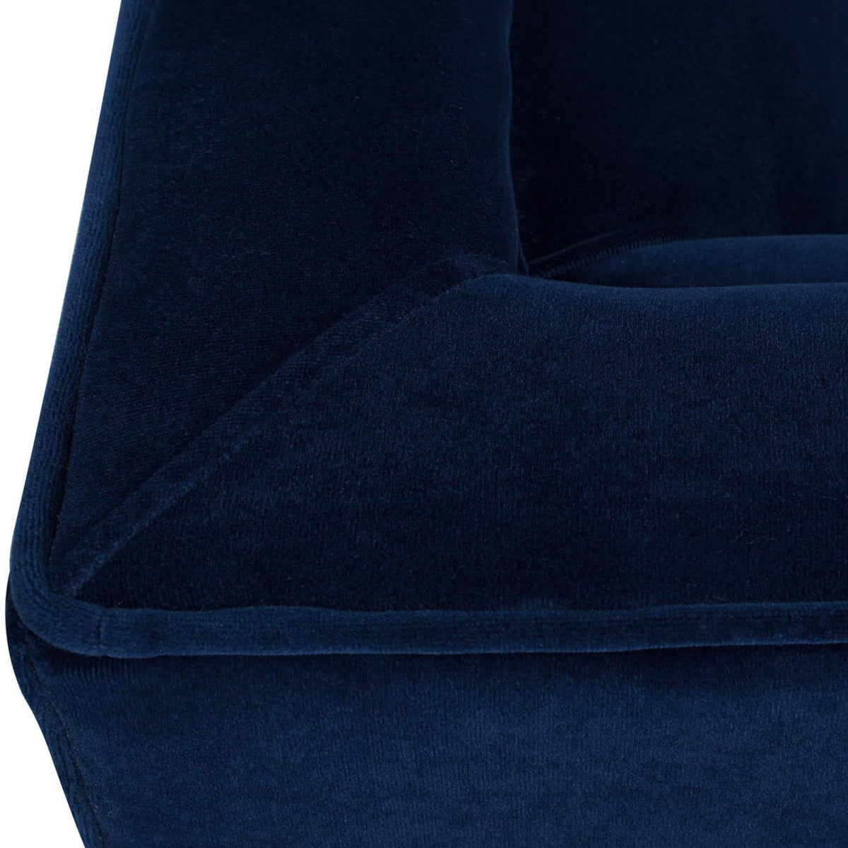 84" Tufted Navy Blue Velvet Sofa with Two Reversible Cushions N4227