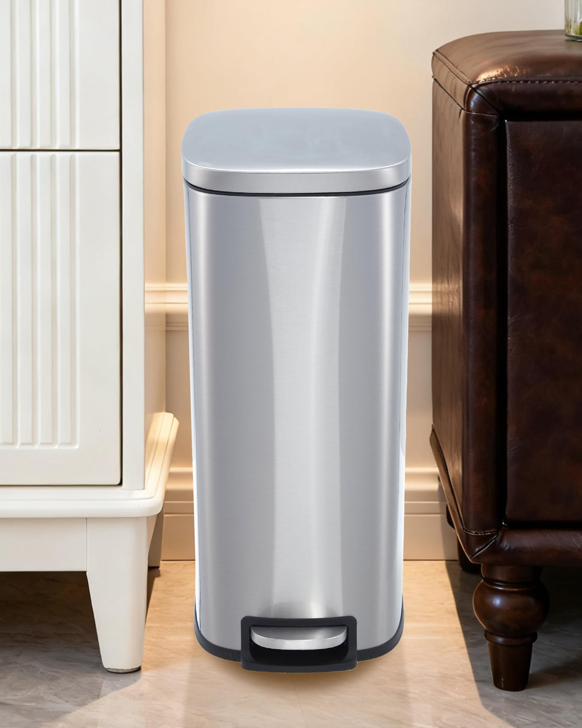 50L Stainless Steel Step Trash Can with Lid B174530