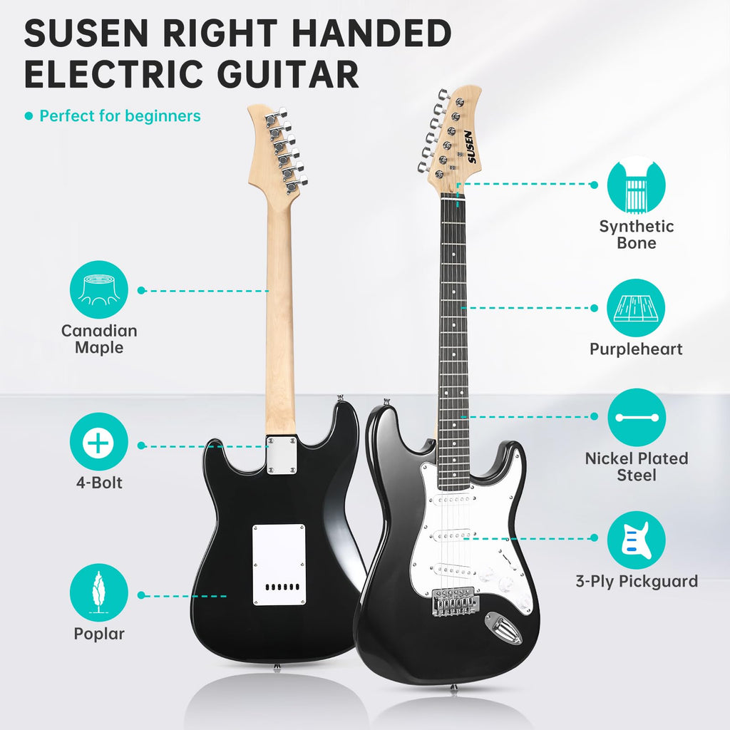 39 Inch Solid Full-size Electric Guitar with Amplifier Bag E138