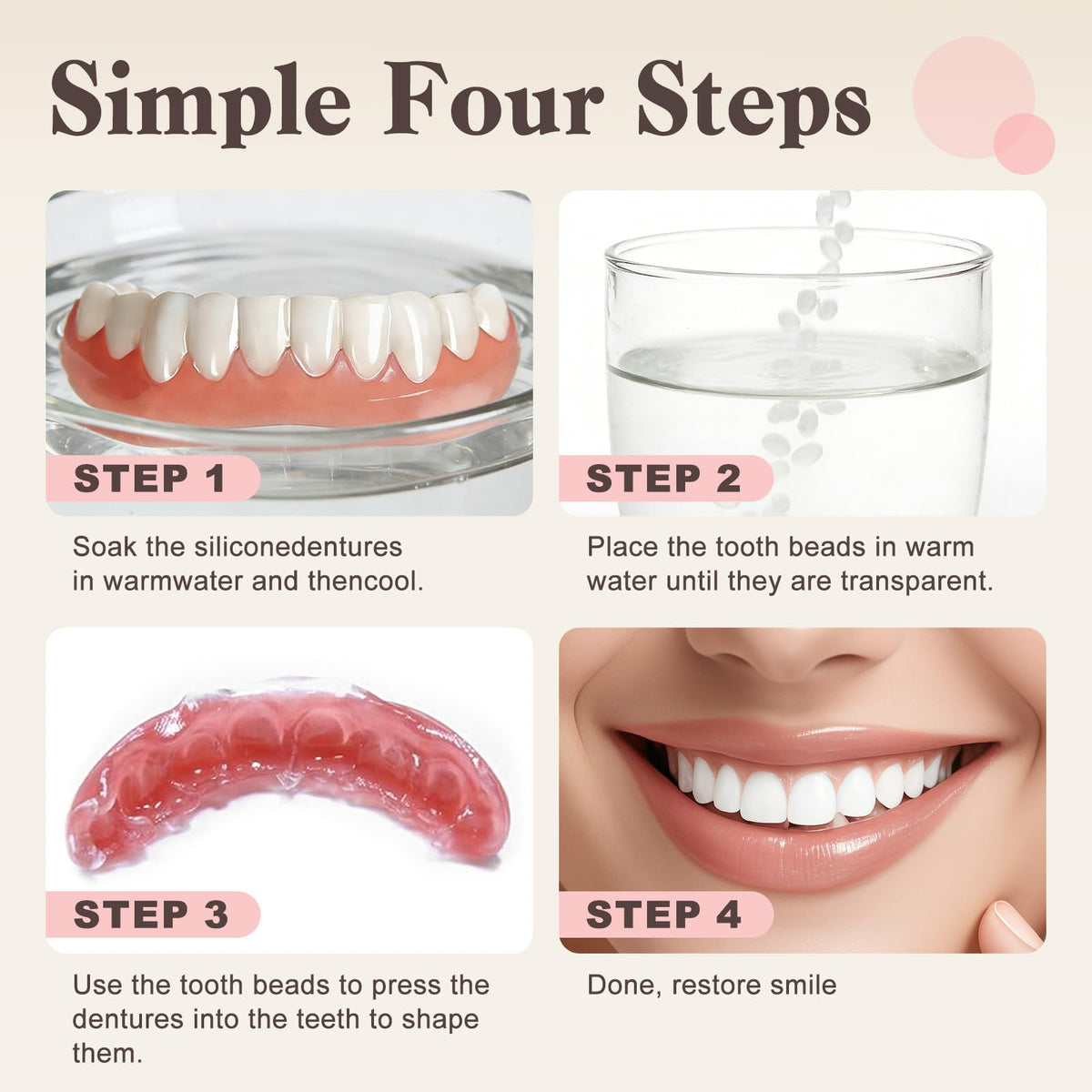 Moldable Silicone False Teeth Veneers Kit P304