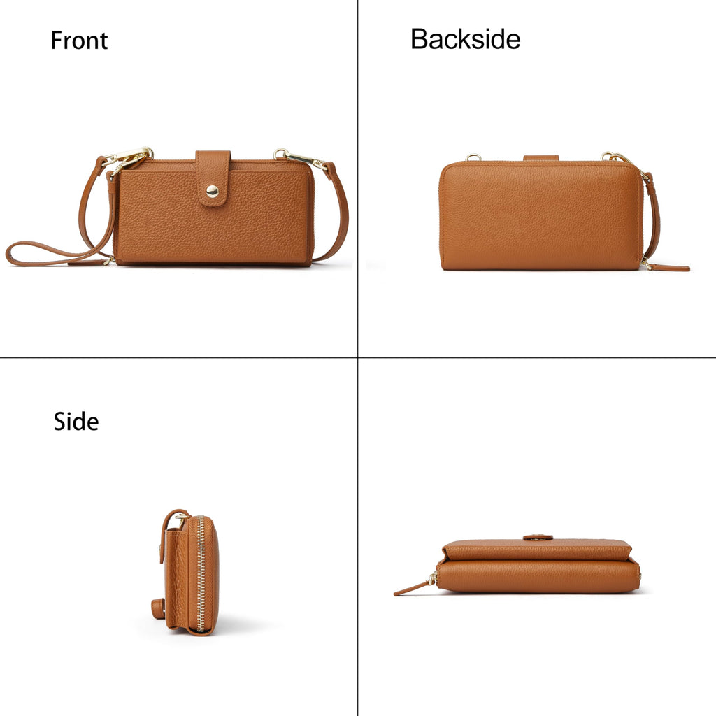 Small Leather Crossbody Wristlet Wallet and Phone Purse Q71158