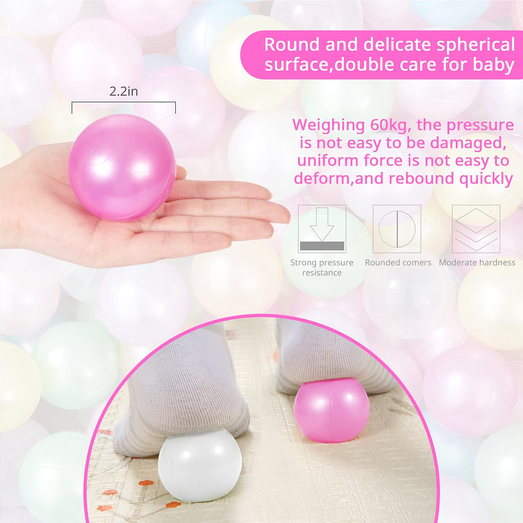 Pack of 100 200 500 BPA Free Non-Toxic Crush Proof Plastic Ball Pit Balls B716786