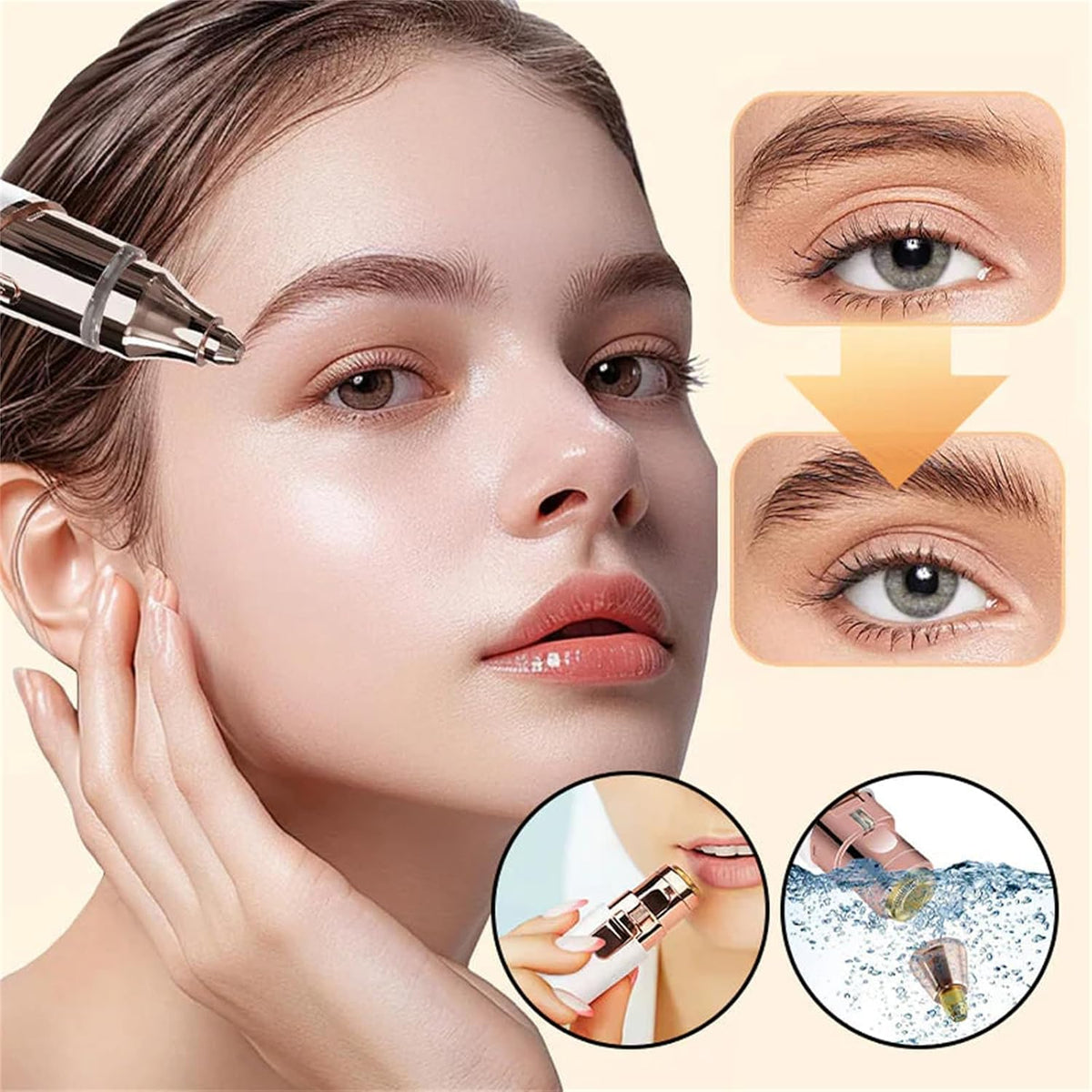 Portable Facial Shaver for Women, 2-in-1 Eyebrow Trimmer M790