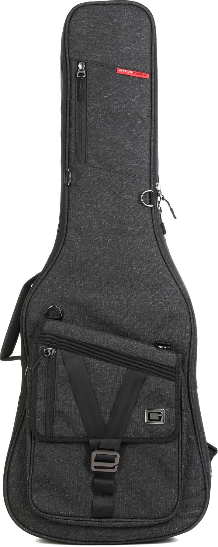 Lightweight Electric Guitar Gig Bag with Back Pack Straps and Rubberized Base, Charcoal Black L531