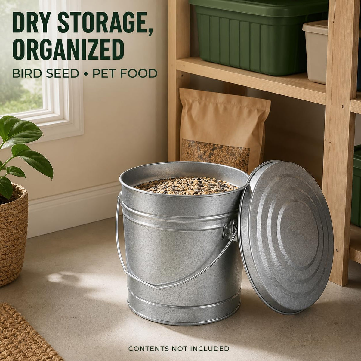 6 Gallon Galvanized Steel Can with Locking Lid A66921