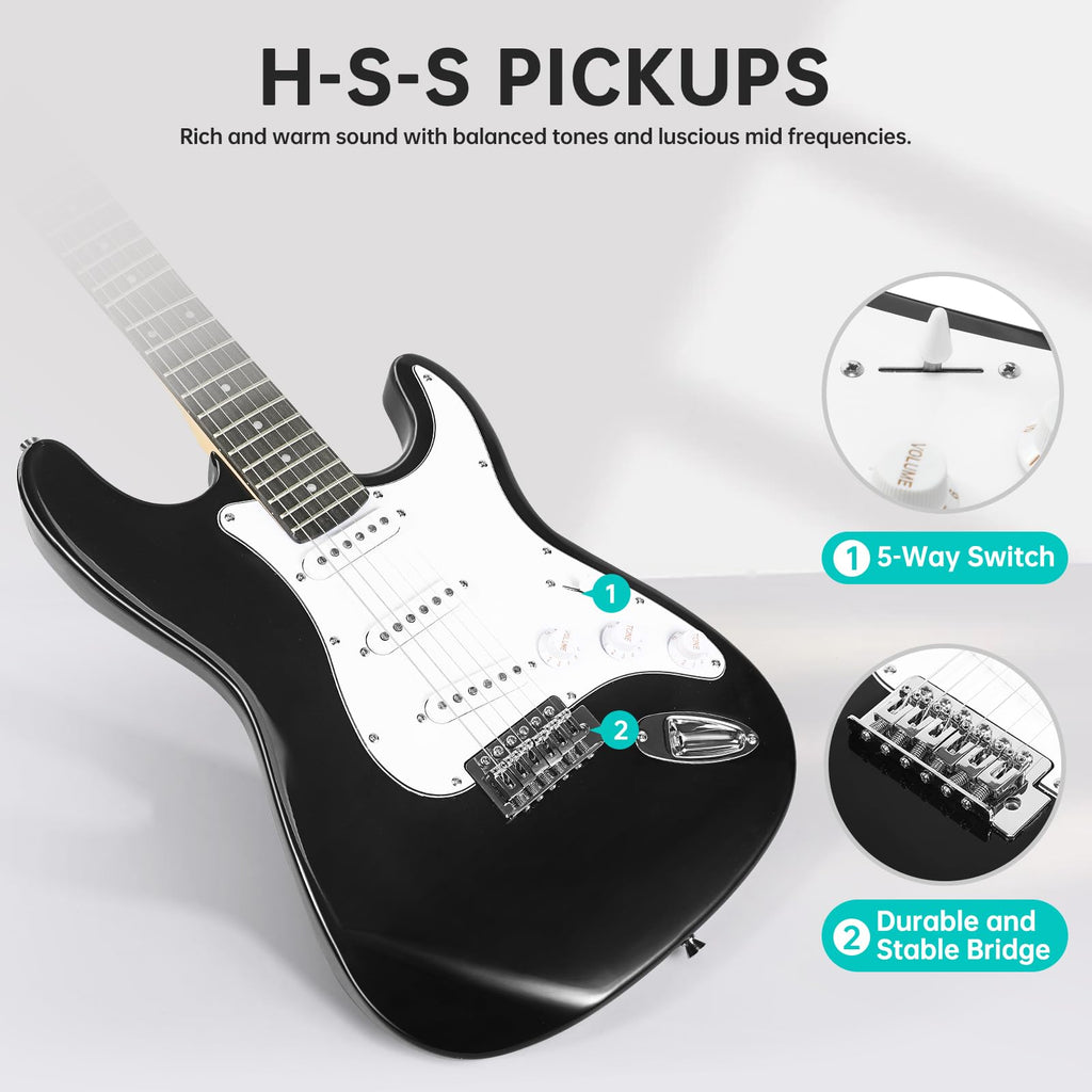 39 Inch Solid Full-size Electric Guitar with Amplifier Bag E138