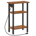 Narrow 3-Tier Side Table with Charging Station E96873