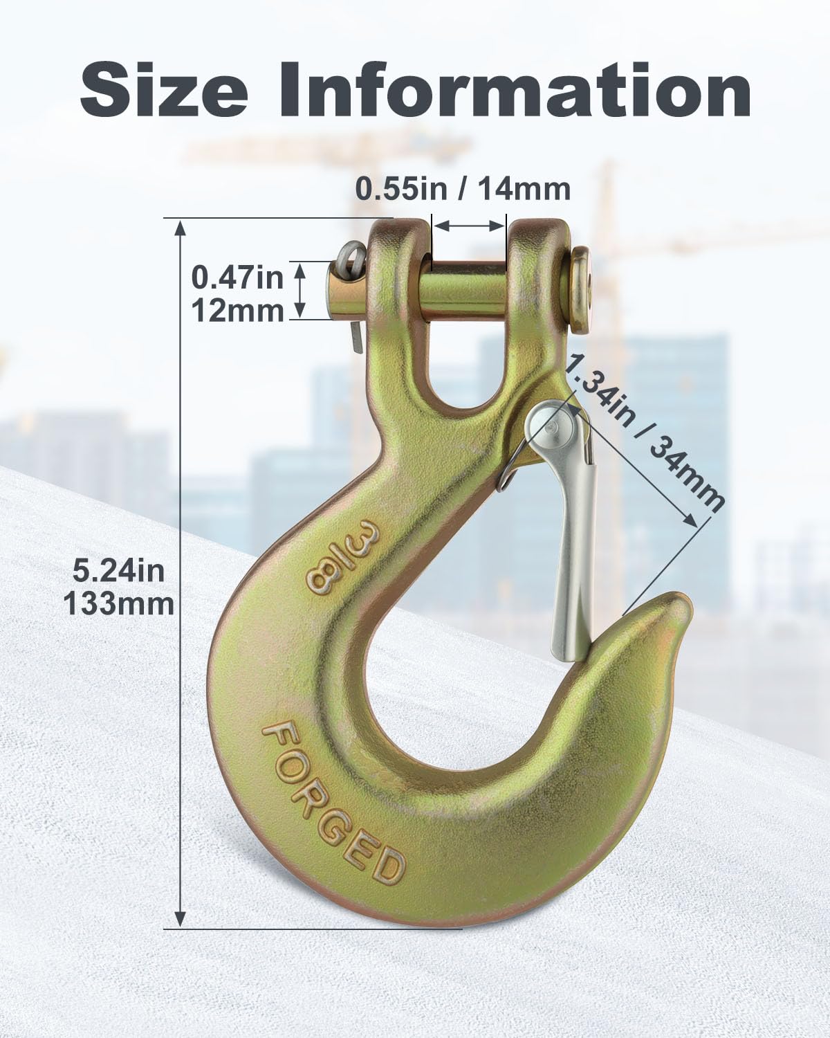 3/8" Clevis Slip Hook with Safety Latch Grade 70 Z797