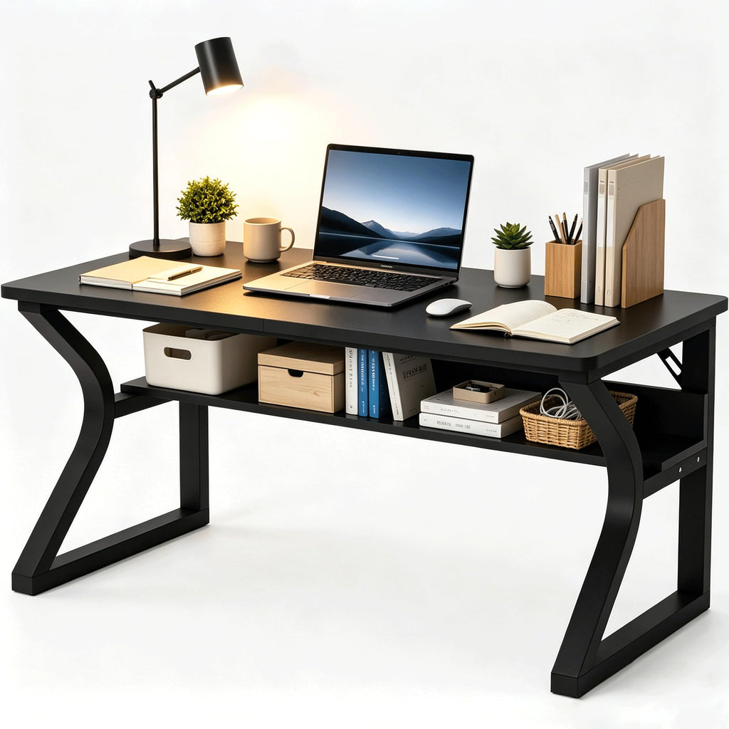 Black 55" Wood Computer Desk H789694