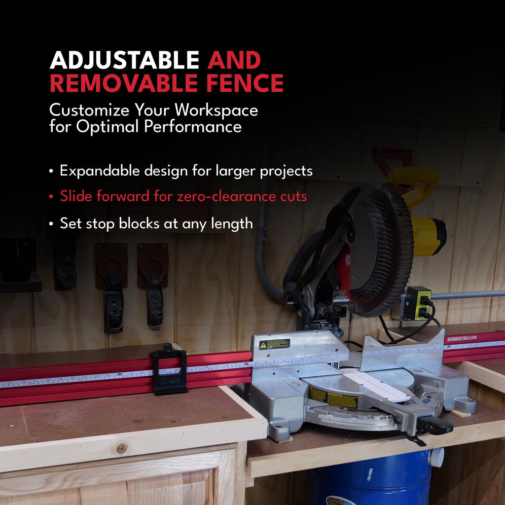 24 or 36-Inch Adjustable Aluminum Miter Station Fence Kit D16113