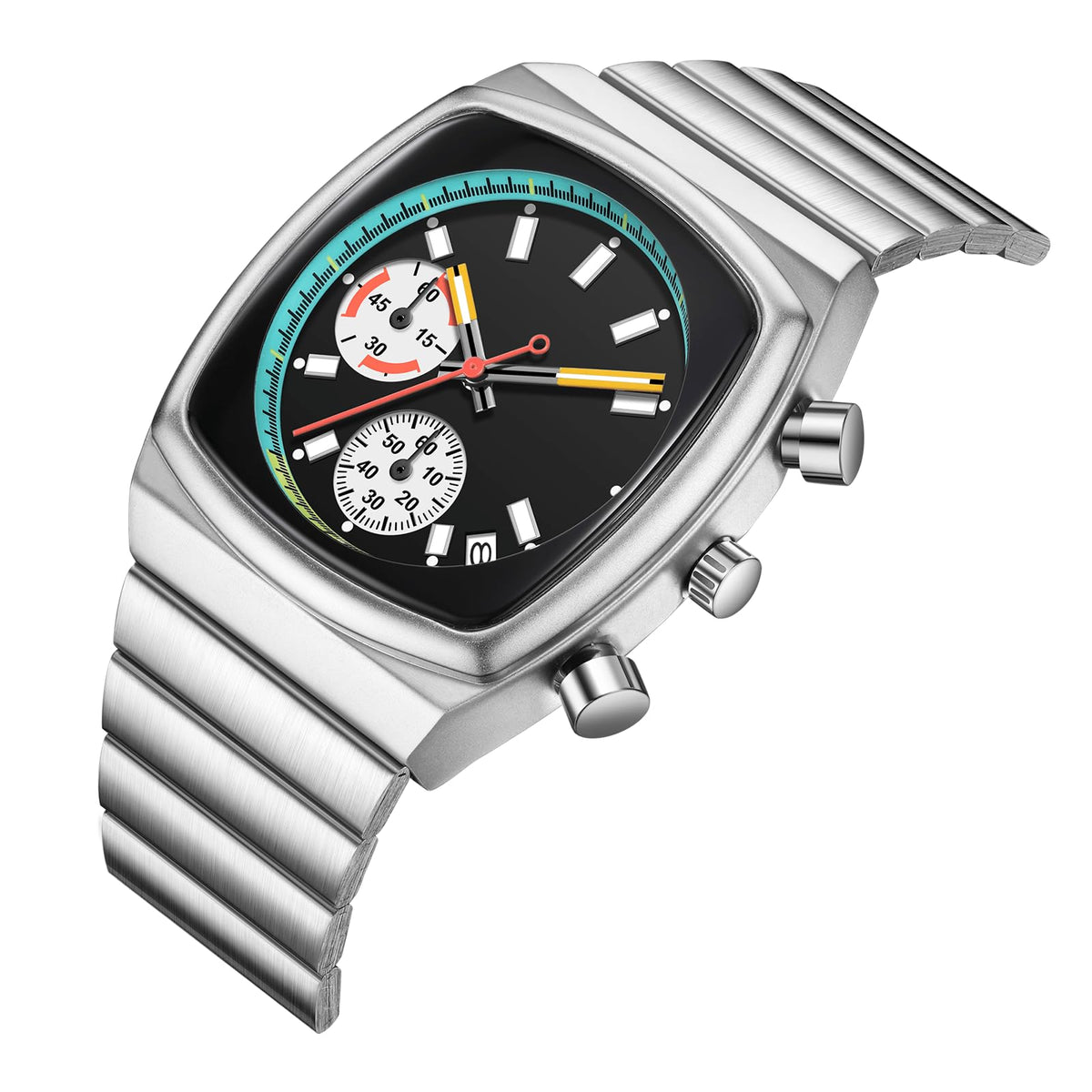Mens Chronograph Stainless Steel Waterproof Analog Wristwatch T602622