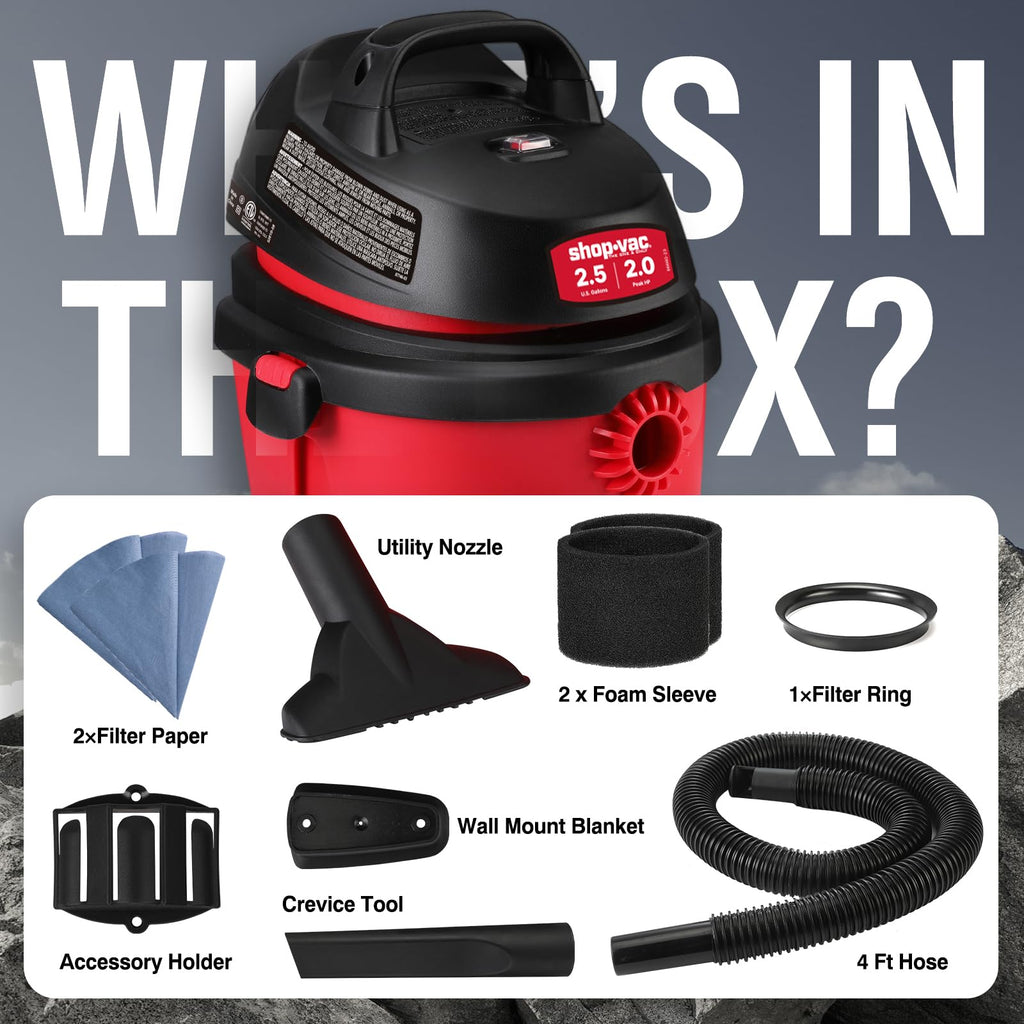 2.5 Gallon 2.0 Peak HP Wet/Dry Vacuum R8721