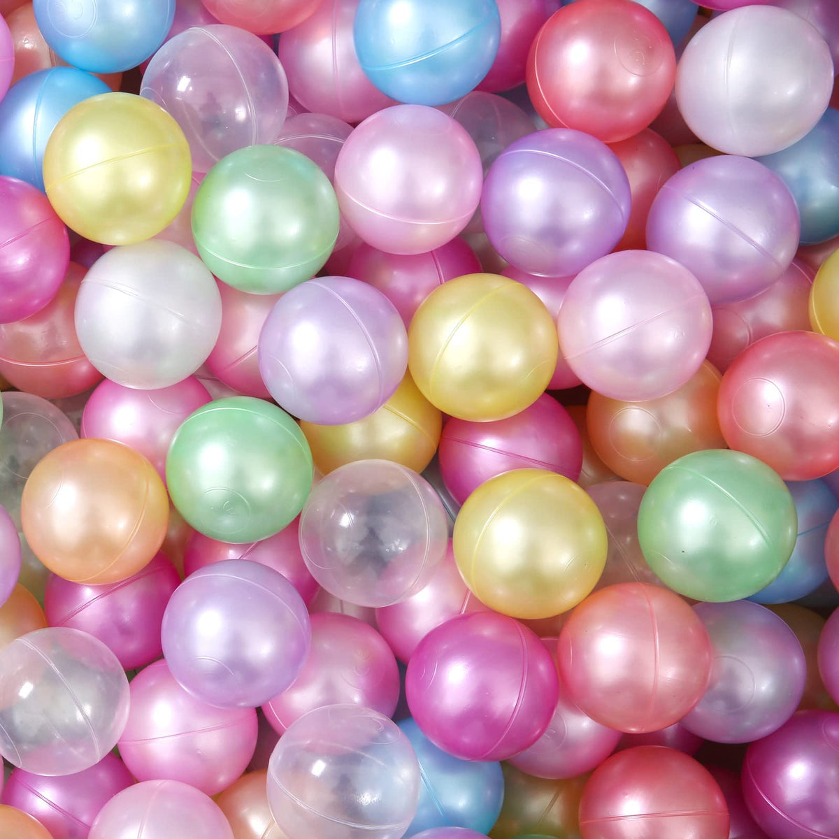Pack of 100 200 500 BPA Free Non-Toxic Crush Proof Plastic Ball Pit Balls B716786