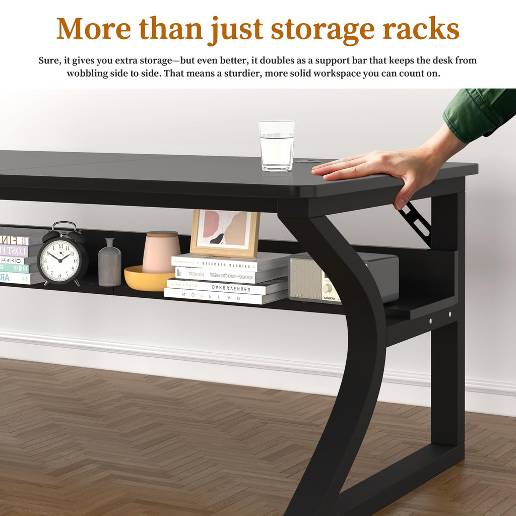 Black 55" Wood Computer Desk H789694